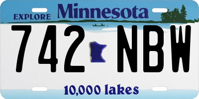 MN license plate 742NBW