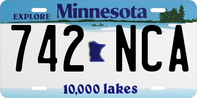 MN license plate 742NCA