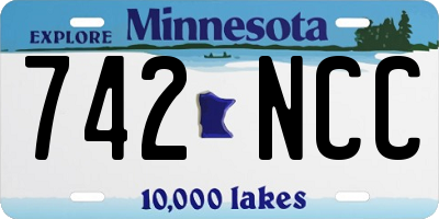 MN license plate 742NCC