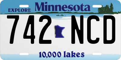 MN license plate 742NCD