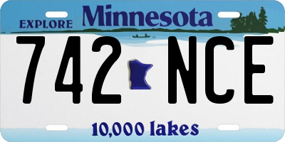 MN license plate 742NCE