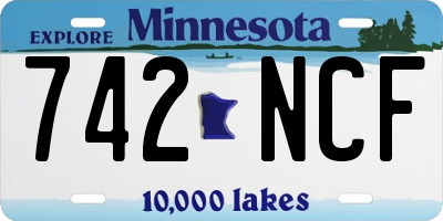 MN license plate 742NCF