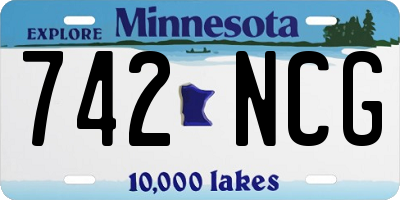 MN license plate 742NCG