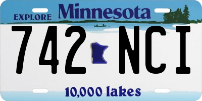 MN license plate 742NCI