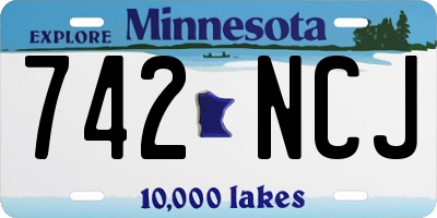 MN license plate 742NCJ
