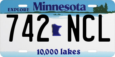 MN license plate 742NCL