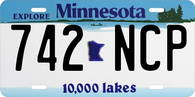 MN license plate 742NCP
