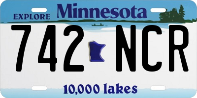 MN license plate 742NCR