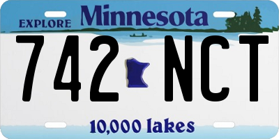 MN license plate 742NCT