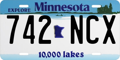 MN license plate 742NCX