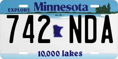 MN license plate 742NDA