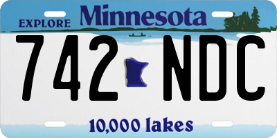 MN license plate 742NDC