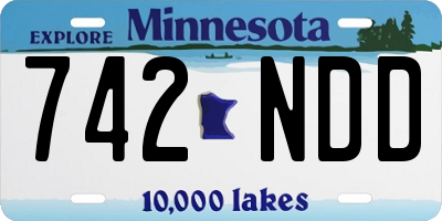 MN license plate 742NDD