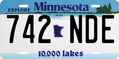 MN license plate 742NDE