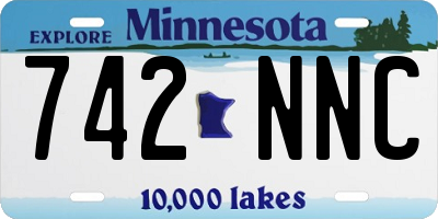 MN license plate 742NNC
