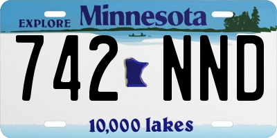 MN license plate 742NND