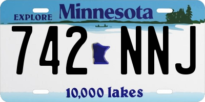 MN license plate 742NNJ