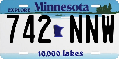 MN license plate 742NNW