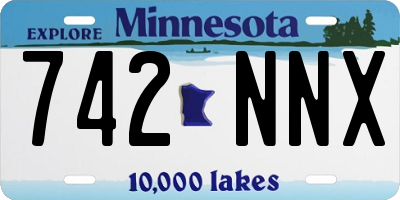 MN license plate 742NNX