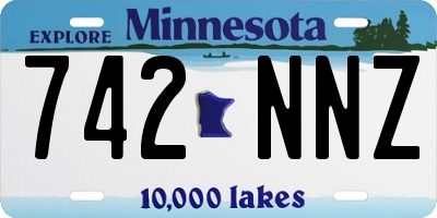 MN license plate 742NNZ