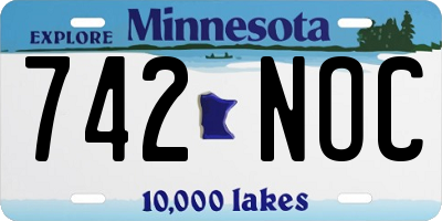 MN license plate 742NOC