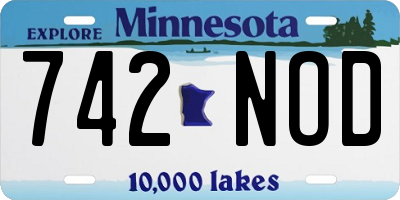 MN license plate 742NOD