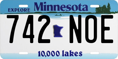 MN license plate 742NOE