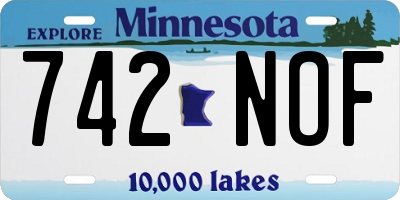 MN license plate 742NOF