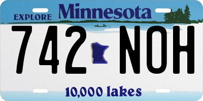 MN license plate 742NOH