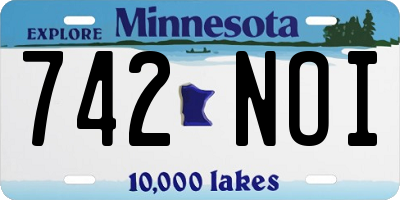 MN license plate 742NOI
