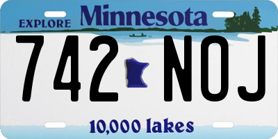 MN license plate 742NOJ