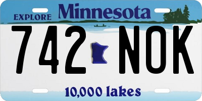 MN license plate 742NOK