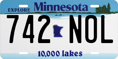 MN license plate 742NOL