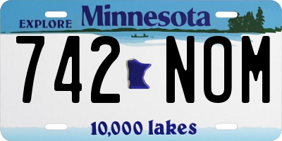 MN license plate 742NOM