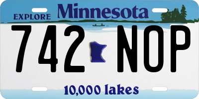 MN license plate 742NOP