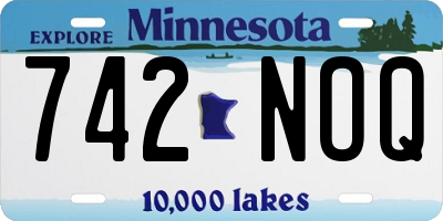 MN license plate 742NOQ