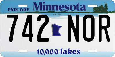 MN license plate 742NOR