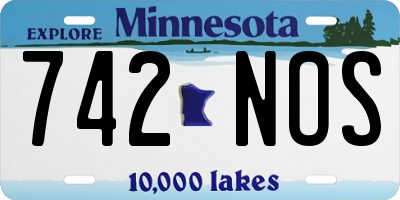 MN license plate 742NOS