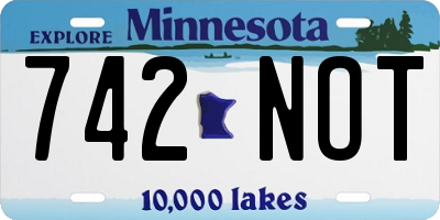 MN license plate 742NOT