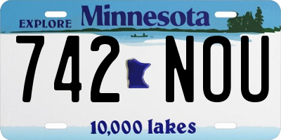 MN license plate 742NOU