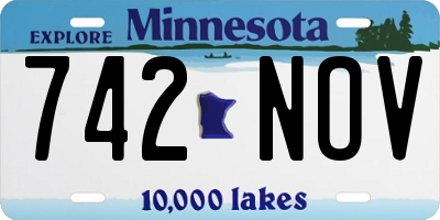 MN license plate 742NOV