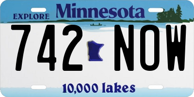 MN license plate 742NOW