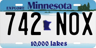 MN license plate 742NOX