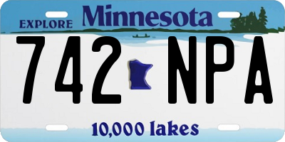 MN license plate 742NPA