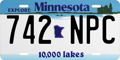 MN license plate 742NPC