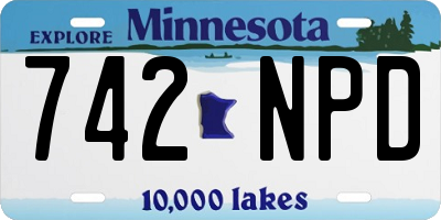 MN license plate 742NPD