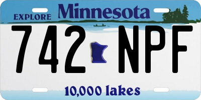 MN license plate 742NPF