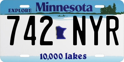 MN license plate 742NYR