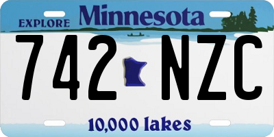 MN license plate 742NZC