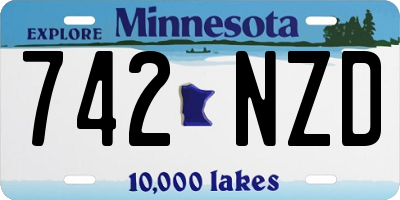 MN license plate 742NZD